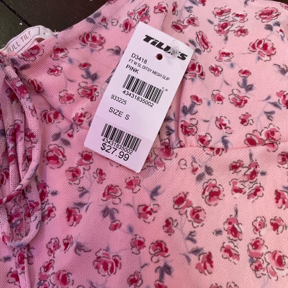 🌵Tillys pink floral mesh mini dress 🌵 - Picture 4 of 5